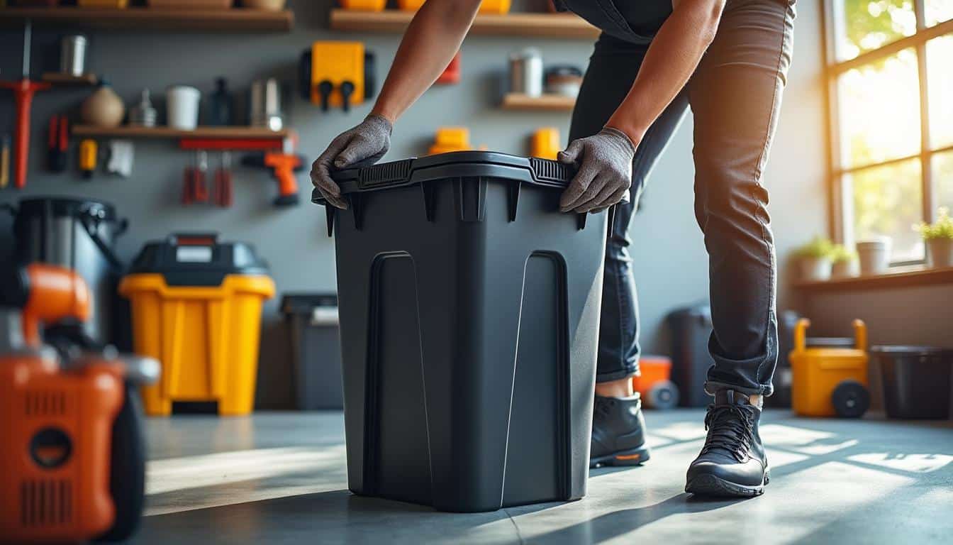 Illustration: Pourquoi opter pour un contenant de 130 litres noir à poignées en polypropylène durable ?